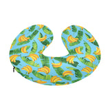 banana leaves banana design pattern U-Shaped Travel Neck Pillow