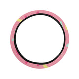Pink donut glaze candy pattern Car Steering Wheel Cover