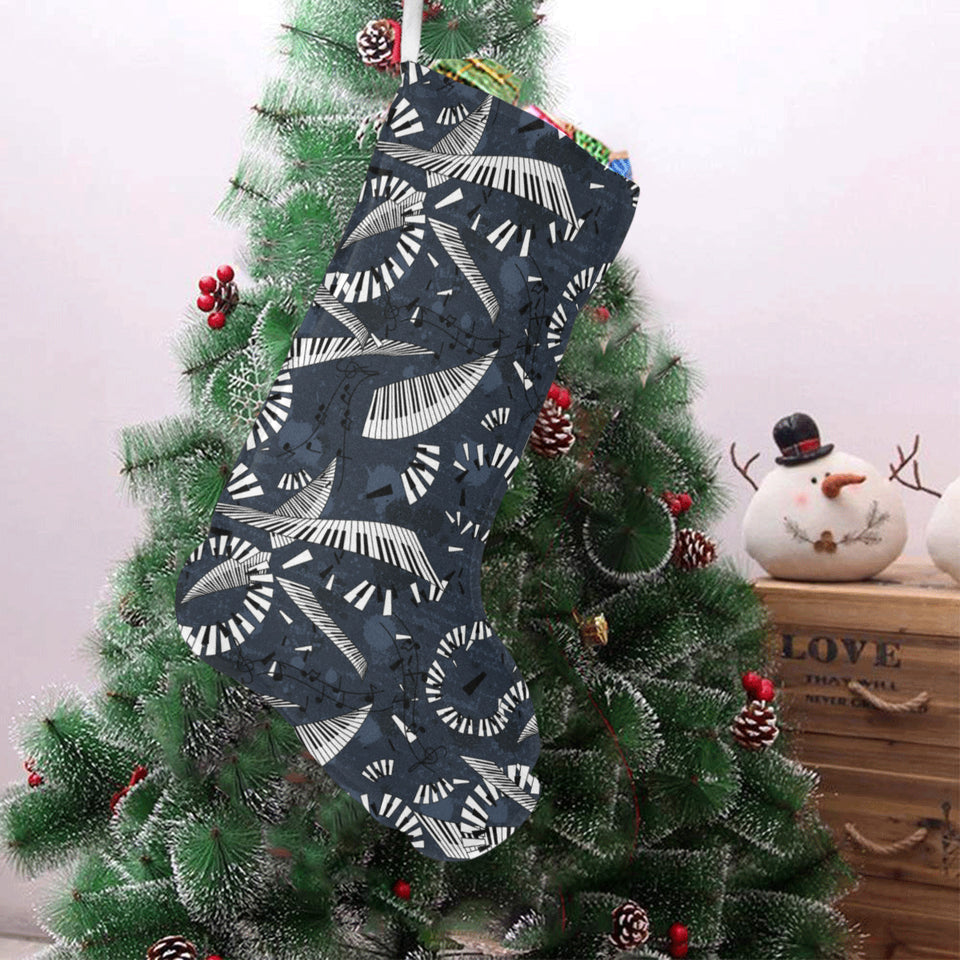 Piano Pattern Print Design 02 Christmas Stocking