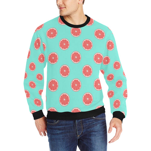 Grapefruit green background Men's Crew Neck Sweatshirt