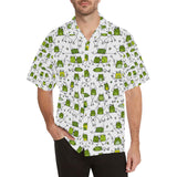 Sketch funny frog pattern Men's All Over Print Hawaiian Shirt