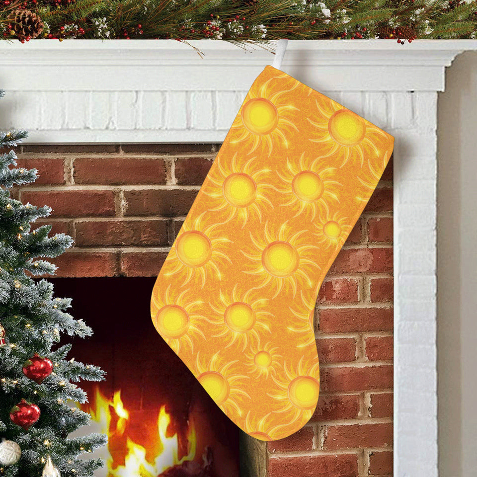 Sun orange background Christmas Stocking