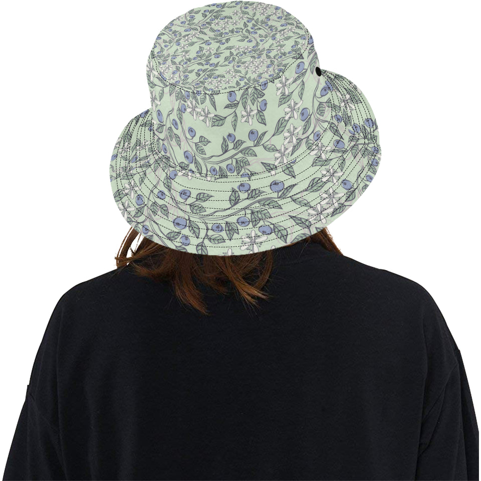 hand drawn blueberry pattern Unisex Bucket Hat