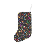 Music Notes Pattern Print Design 02 Christmas Stocking