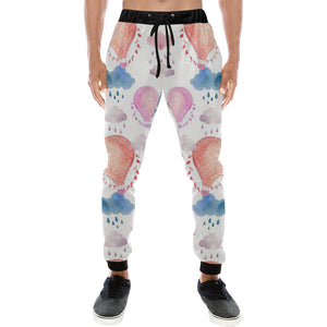 Watercolor air balloon cloud pattern Unisex Casual Sweatpants
