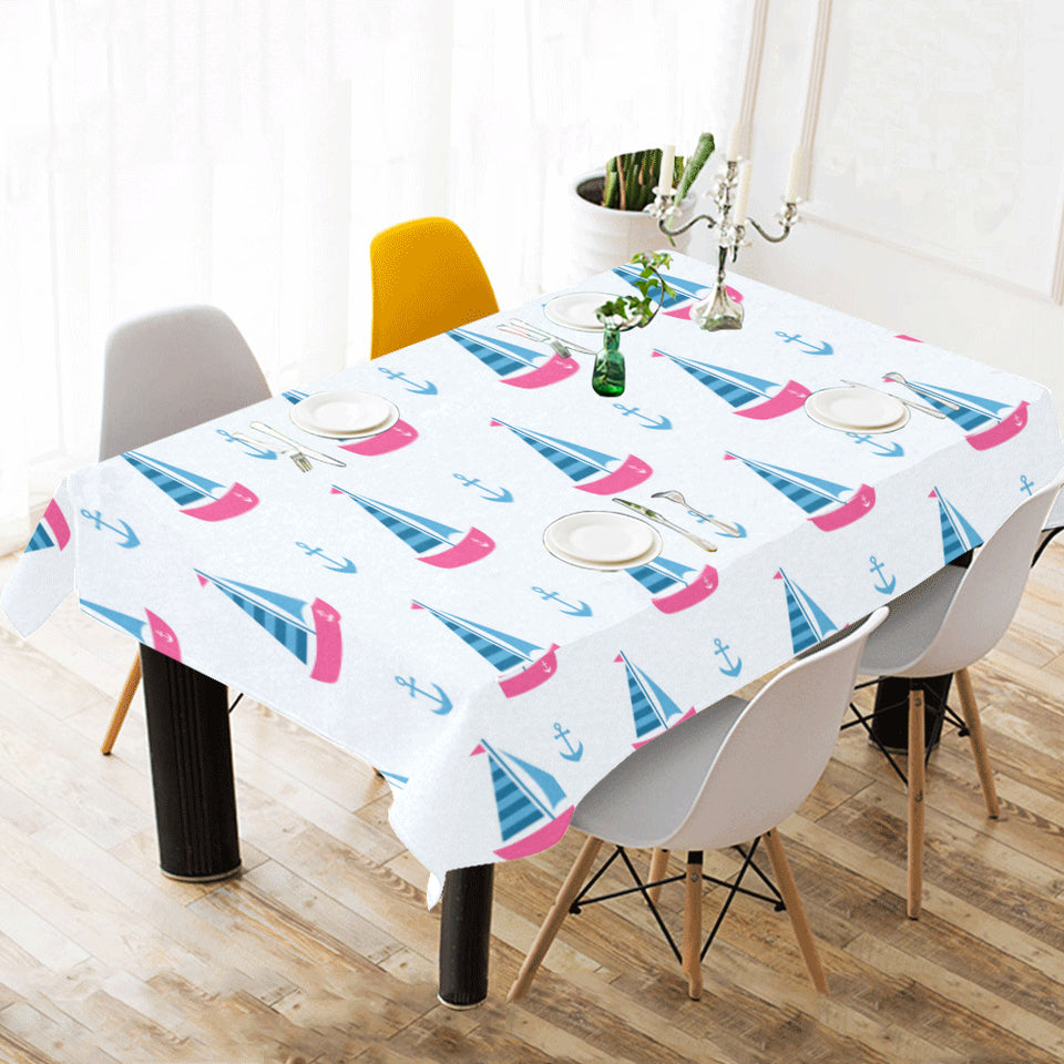 Sailboat anchor pattern Tablecloth