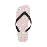 Clock pattern pink blackground Unisex Flip Flops