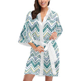 zigzag  chevron paint design pattern Women's Short Kimono Robe