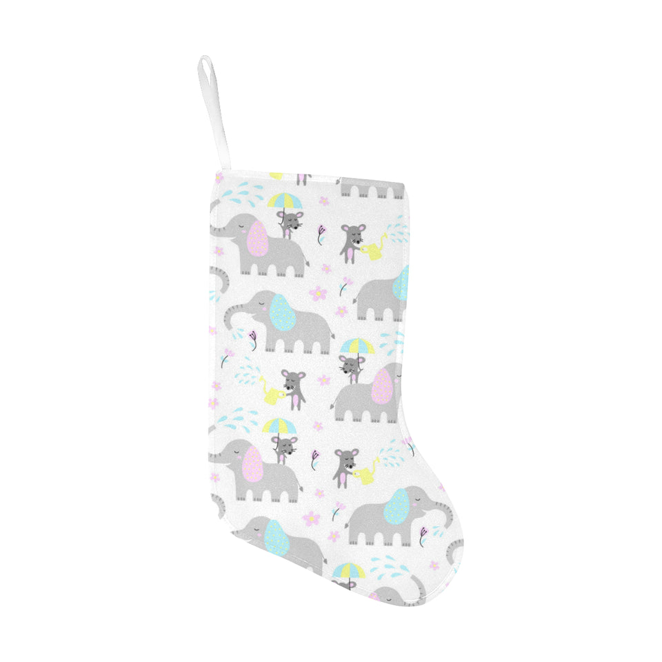 Cute elephant mouse pattern Christmas Stocking