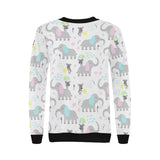 Cute elephant mouse pattern Women's Crew Neck Sweatshirt