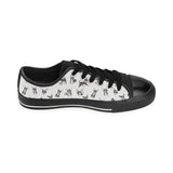 Chihuahua dog pattern Men's Low Top Canvas Shoes Black