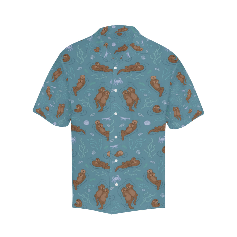 Sea otters pattern Men's All Over Print Hawaiian Shirt