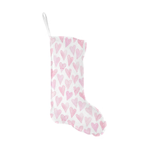 Watercolor pink heart pattern Christmas Stocking