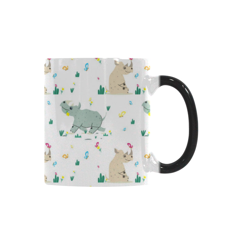 Cute Rhino pattern Morphing Mug Heat Changing Mug
