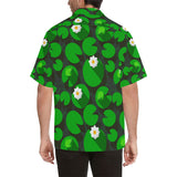 Frog waterlily pattern Men's All Over Print Hawaiian Shirt