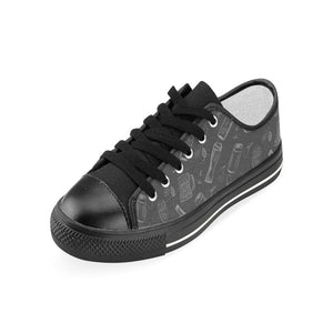 Beer hand drawn pattern Kids' Boys' Girls' Low Top Canvas Shoes Black