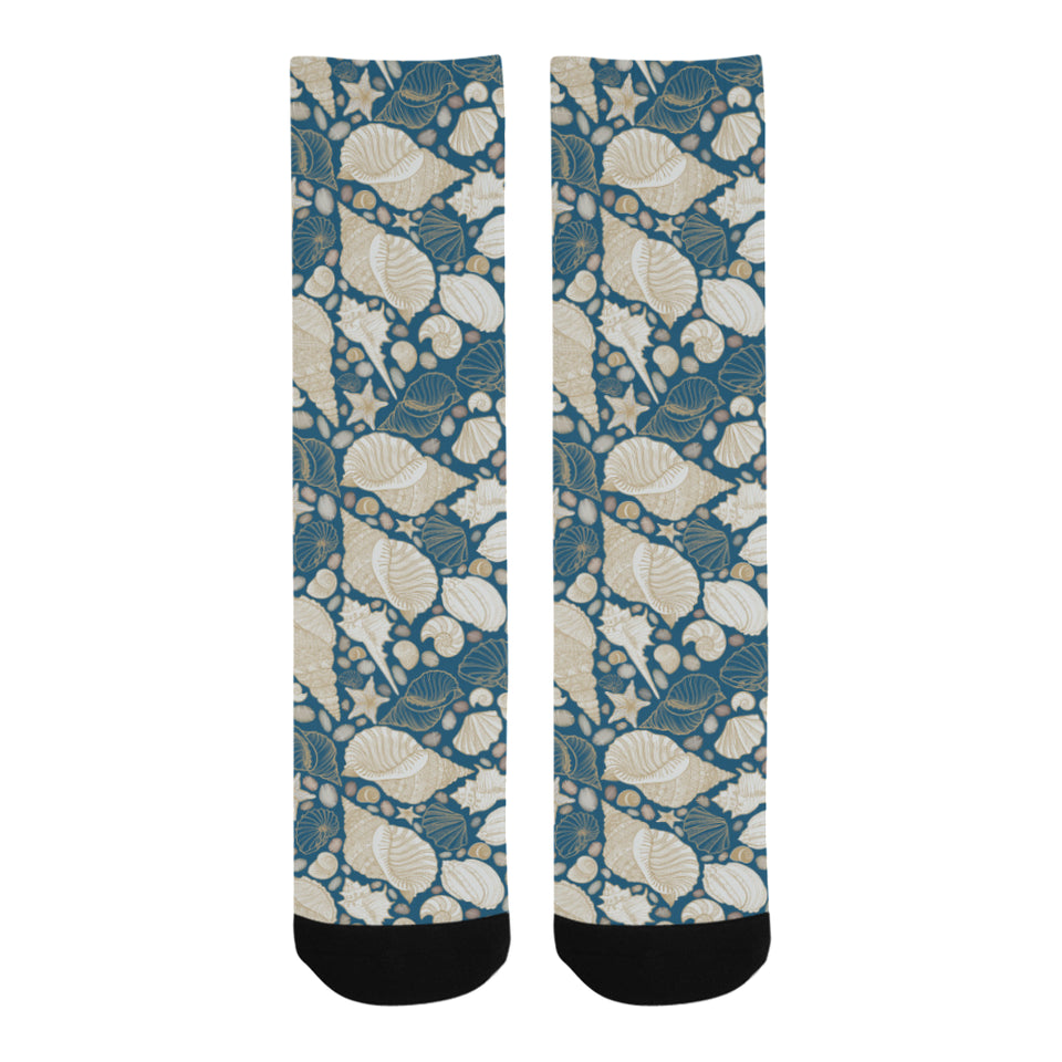 Sea turtle Polynesian Tribal design pattern Crew Socks