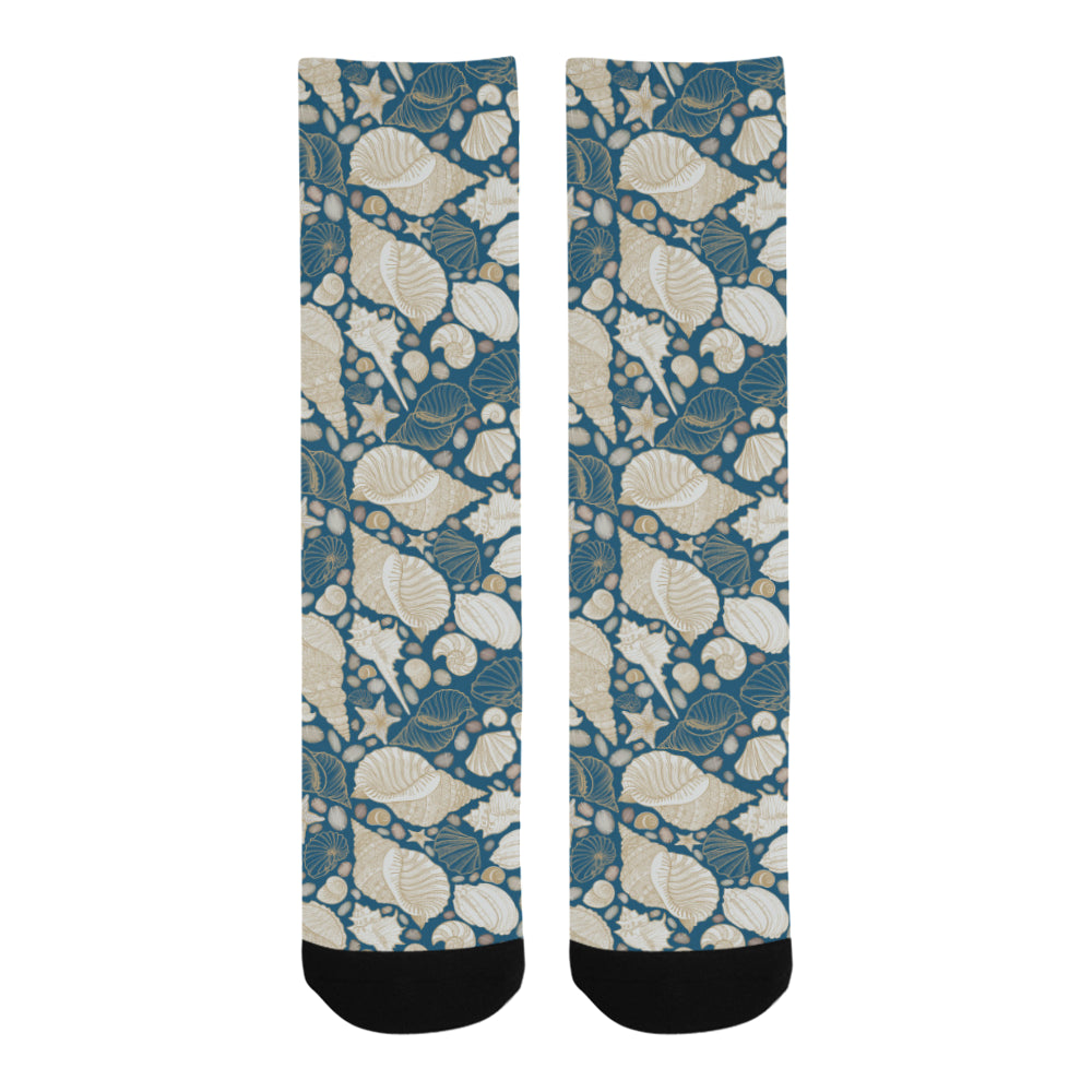 Sea turtle Polynesian Tribal design pattern Crew Socks