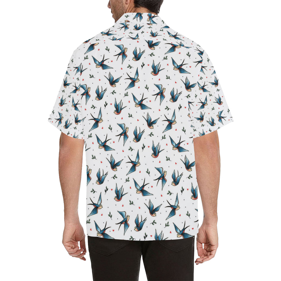 Swallow Pattern Print Design 04 Men's All Over Print Hawaiian Shirt (Model T58)