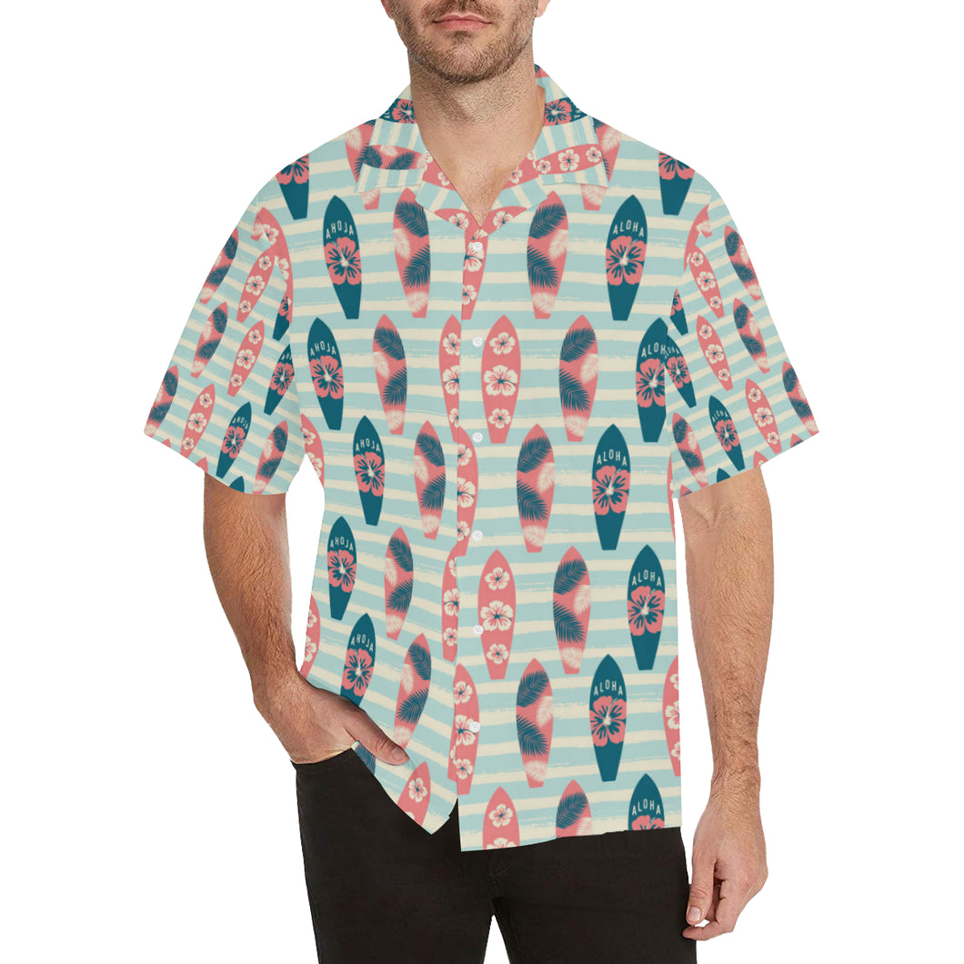 Surfboard Pattern Print Design 02 Men's All Over Print Hawaiian Shirt (Model T58)