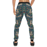 Raccoon tropical leaves pattern Unisex Casual Sweatpants