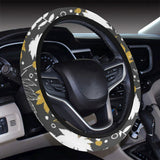Beautiful gold autumn maple leaf pattern Car Steering Wheel Cover