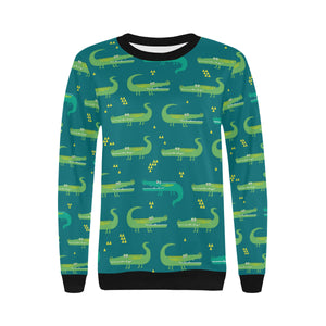 Crocodile pattern Women's Crew Neck Sweatshirt