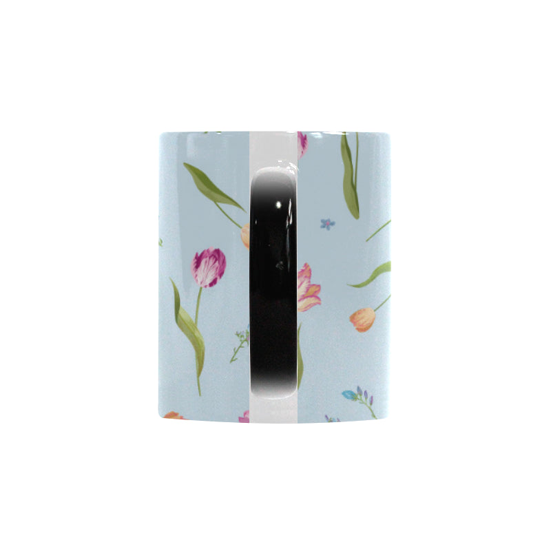 Watercolor Tulips pattern Morphing Mug Heat Changing Mug