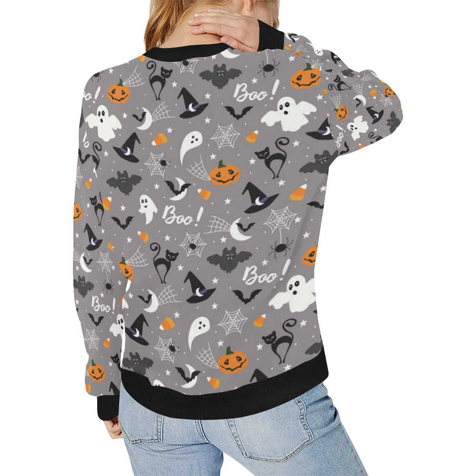 Halloween design pattern Women's Crew Neck Sweatshirt