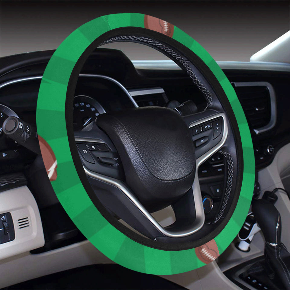 American football ball field background Car Steering Wheel Cover