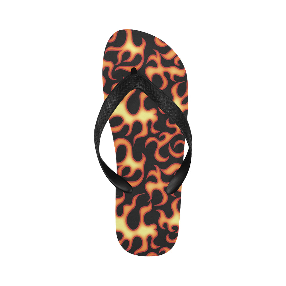 Fire flame dark pattern Unisex Flip Flops