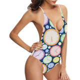 Colorful clock background Women's One-Piece Swimsuit
