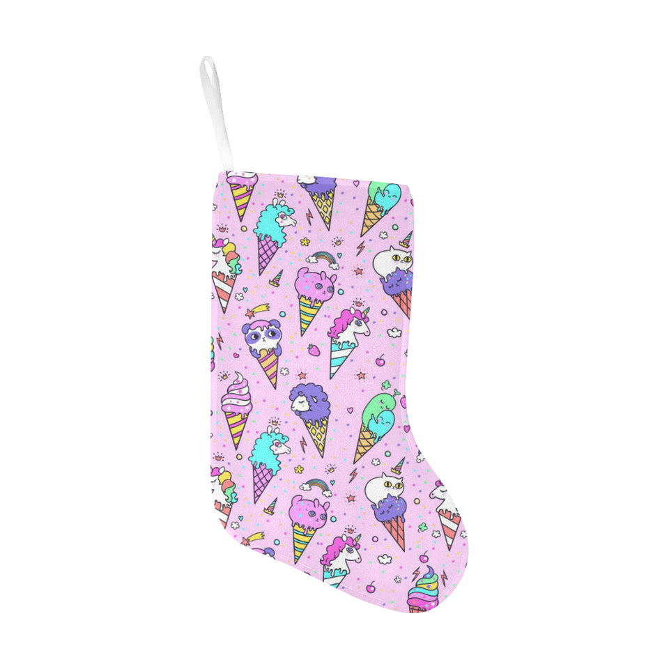 Cute ice cream cone animal pattern Christmas Stocking