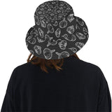 Garlic pattern black background Unisex Bucket Hat