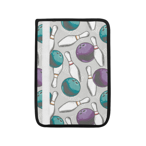 Bowling ball and pin gray background Car Seat Belt Cover