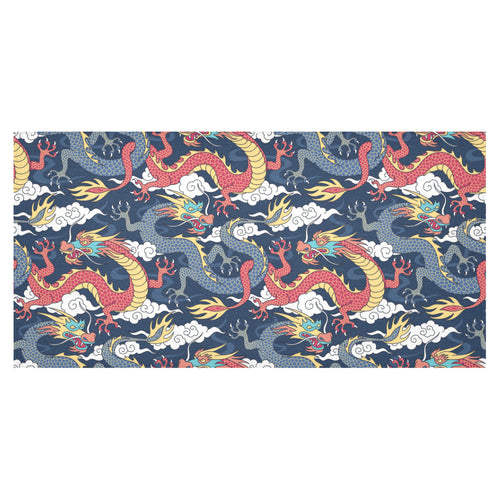 Blue red dragon cloud pattern Tablecloth