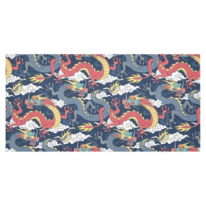 Blue red dragon cloud pattern Tablecloth
