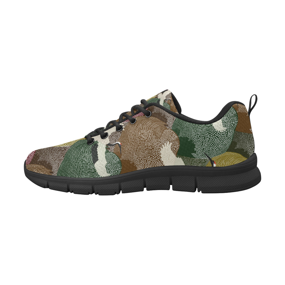 Japanese cranes flying forest dot pattern Men's Sneaker Shoes