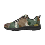 Japanese cranes flying forest dot pattern Men's Sneaker Shoes
