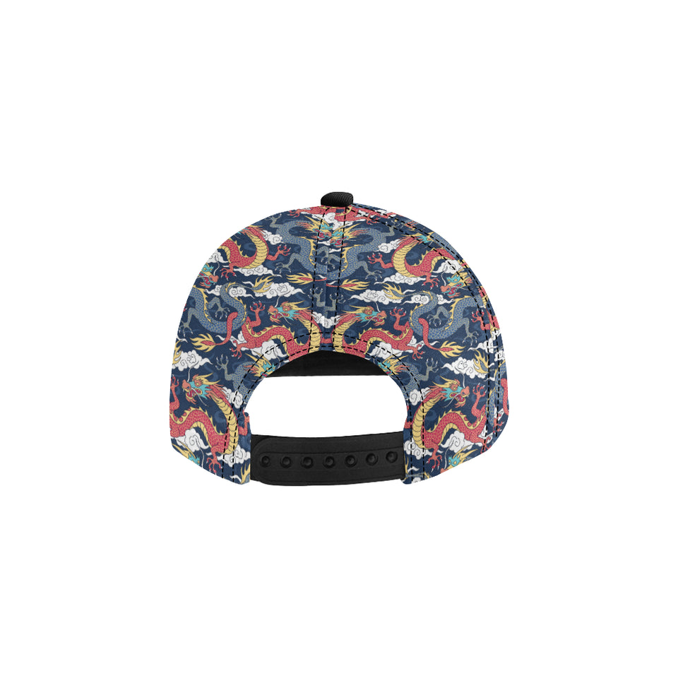 Blue red dragon cloud pattern All Over Print Snapback Cap