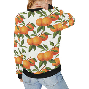 Oranges pattern background Women's Crew Neck Sweatshirt