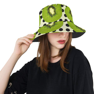 kiwi black dot background Unisex Bucket Hat