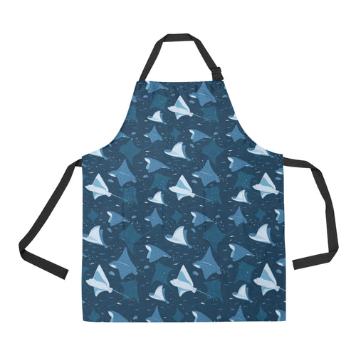 Stingray Pattern Print Design 04 All Over Print Adjustable Apron