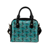 Anchor nautical green background Shoulder Handbag
