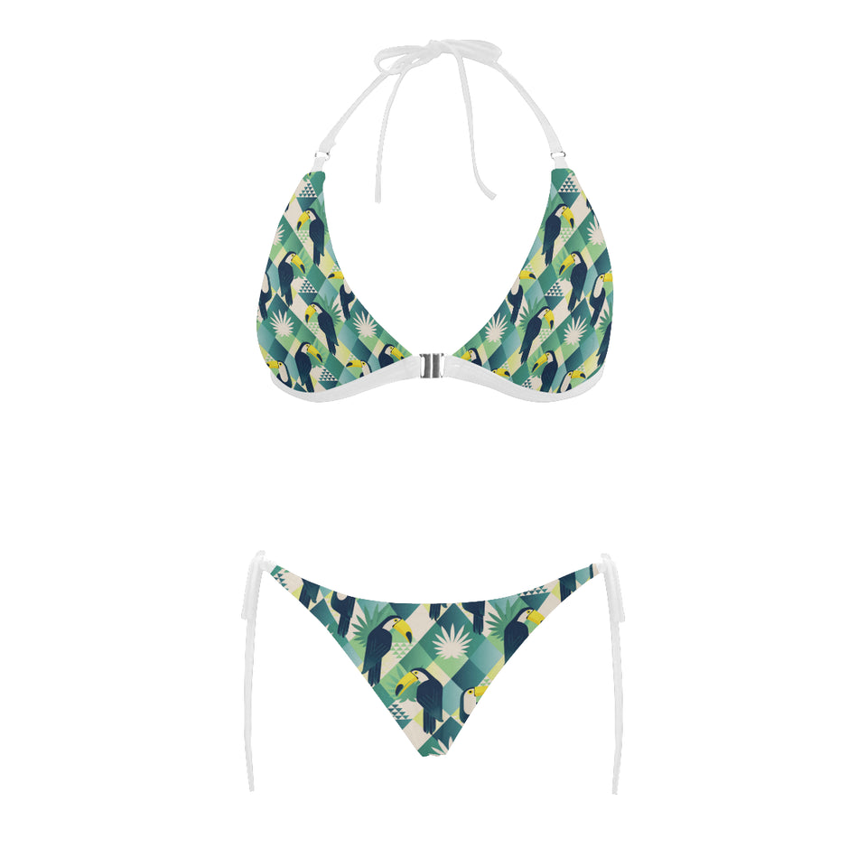 Toucan tropical leaves design pattern Sexy Bikinis Two-Piece Swimsuits