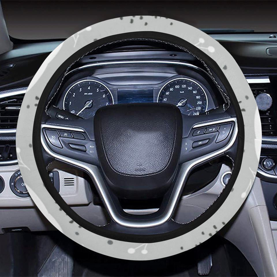 Cute raccoons leaves dot Car Steering Wheel Cover