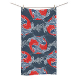 Koi Fish Carp Fishs hand drawn japanese art Bath Towel