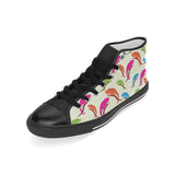 Colorful Chameleon lizard pattern Men's High Top Canvas Shoes Black
