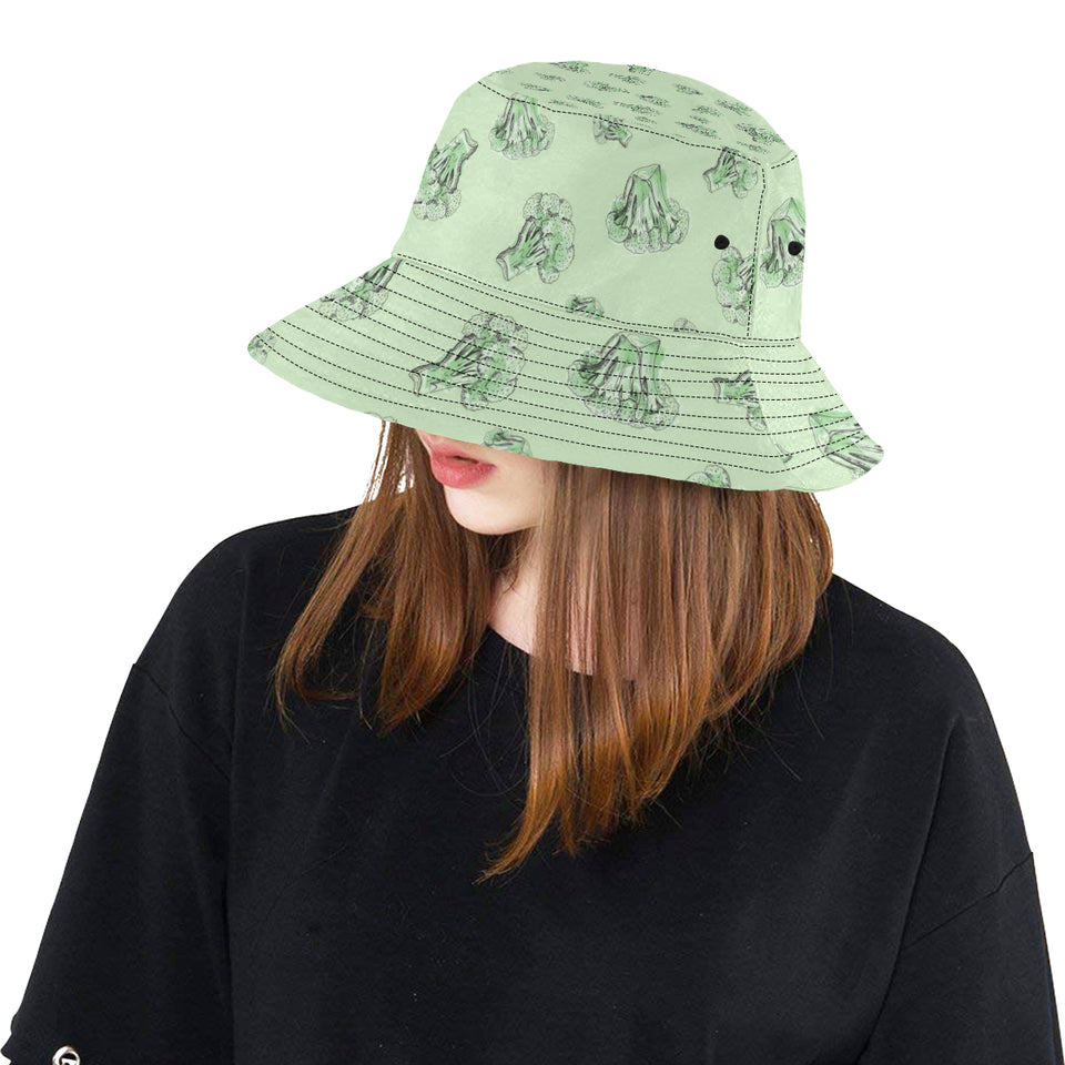 broccoli sketch pattern Unisex Bucket Hat
