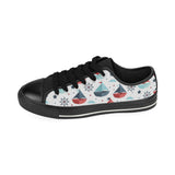 Cute color paper sailboat pattern Men's Low Top Canvas Shoes Black